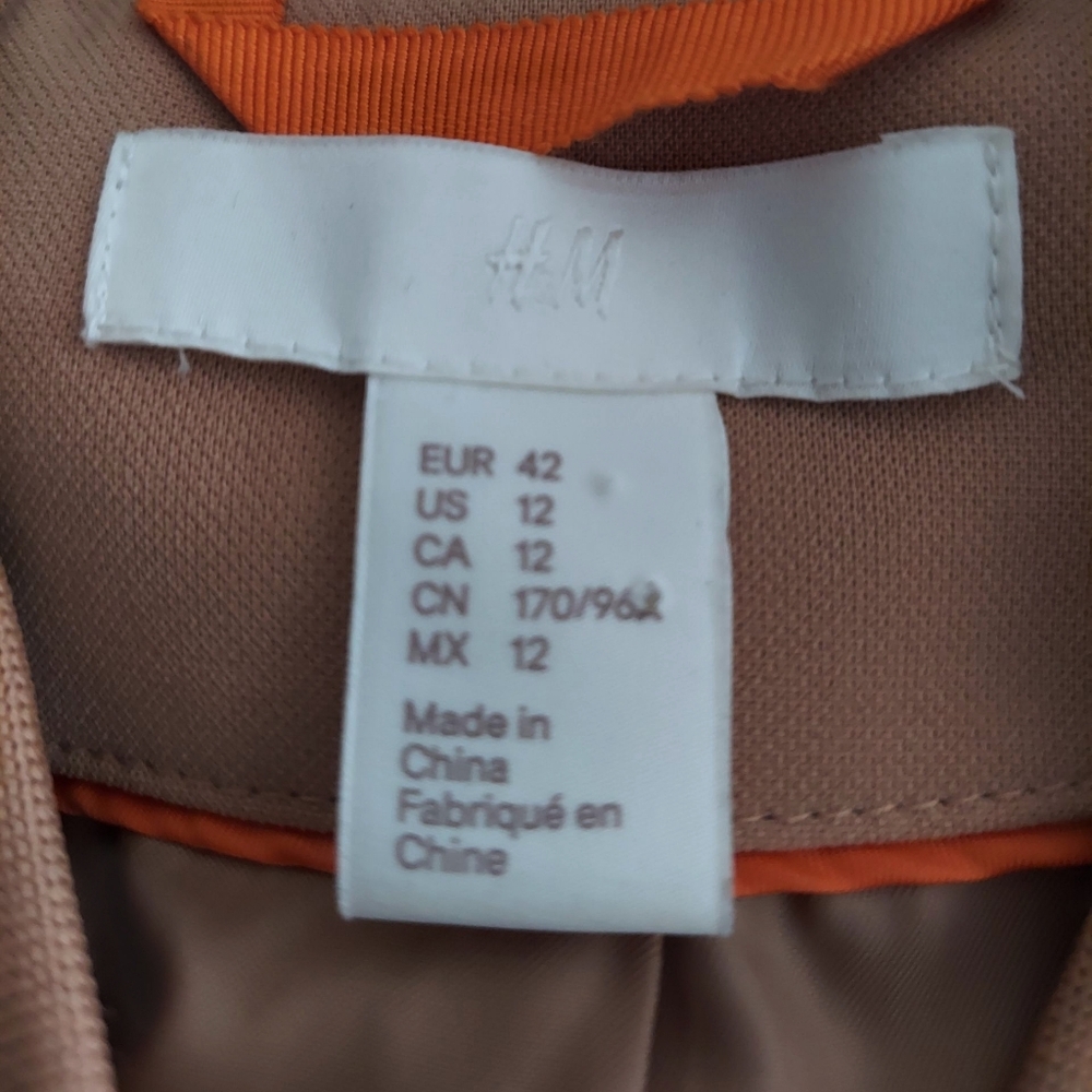H & M Camel Colored Zip-Front Jacket - Picture 3 of 6